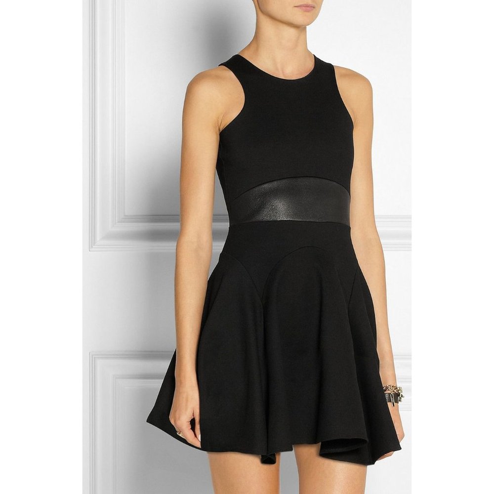Mason leather paneled skater dress